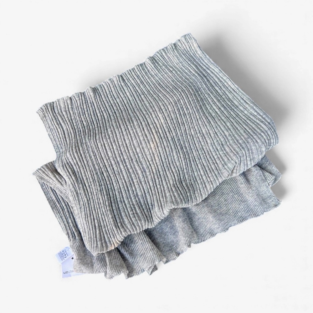 NWT Liz Claiborne Gray Ribbed Scarf Wrap‎ Women's